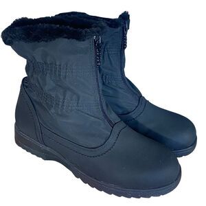 Totes Mid Calf Winter Snow Boots Womens Size 7.5 Faux Fur Lined Zip Closure